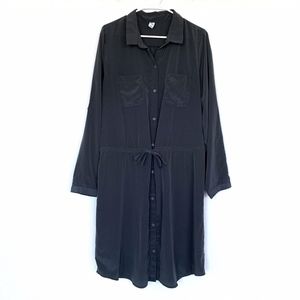 Old Navy Charcoal Gray Button Down Shirt Dress